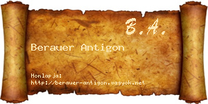Berauer Antigon névjegykártya